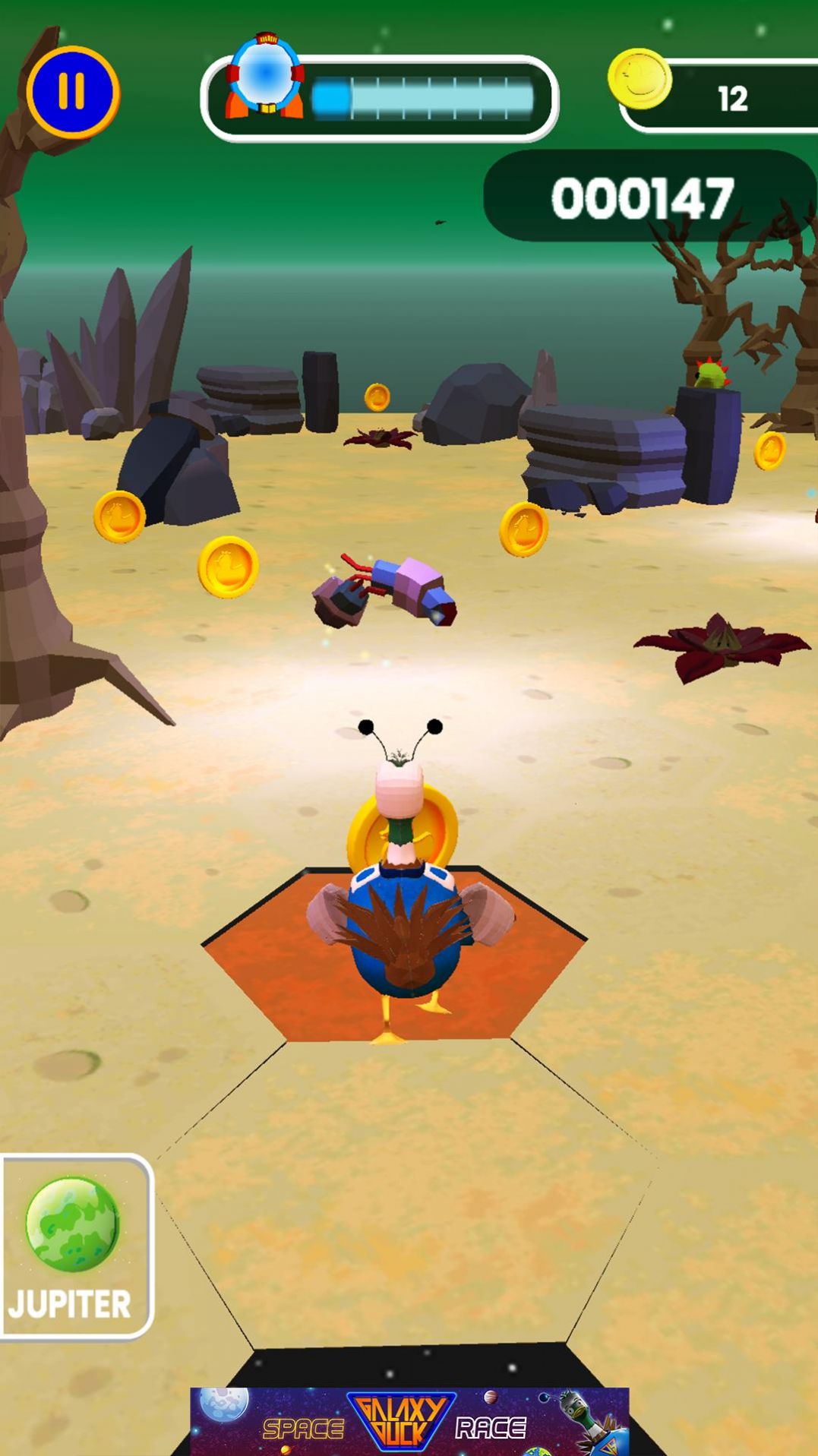 银河鸭太空奔跑游戏安卓版(Galaxy Duck Space Run)图片1