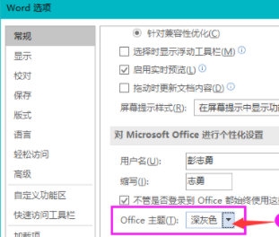 word深灰色的Office主题具体设置教程_wishdown.com