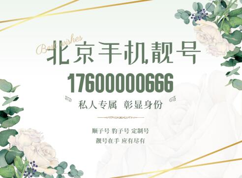 北京联通手机靓号17600000666 尾数AAABBB吉祥满溢之数