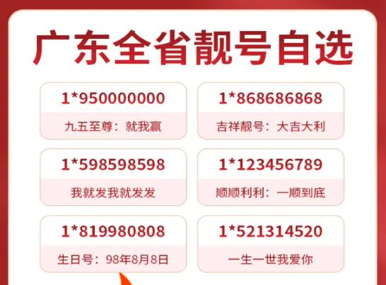 广州电信手机靓号19128733336 靓号规律AAAAB四拖一