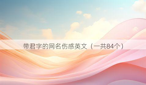 带君字的网名伤感英文有哪些