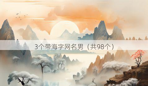 3个带海字网名男有哪些