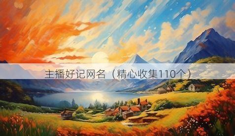 主播好记网名有哪些