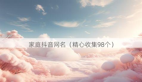 家庭抖音网名有哪些