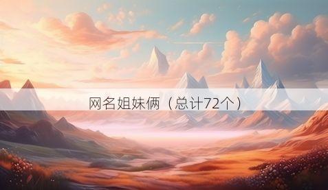 网名姐妹俩有哪些