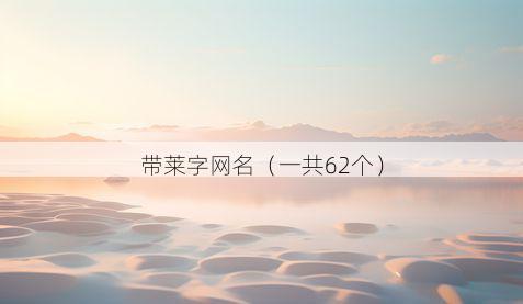 带莱字网名有哪些