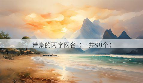 带豪的两字网名有哪些