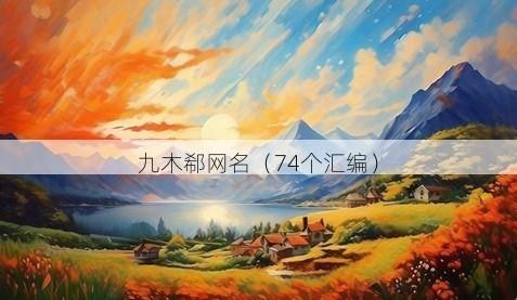九木郗网名有哪些
