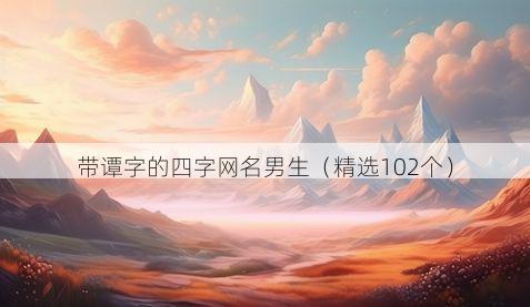 带谭字的四字网名男生有哪些