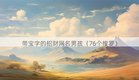 带宝字的招财网名男孩有哪些