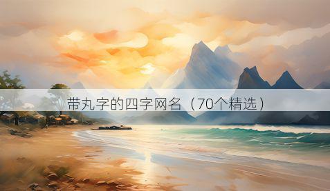带丸字的四字网名有哪些