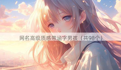 网名高级质感带涵字男孩有哪些
