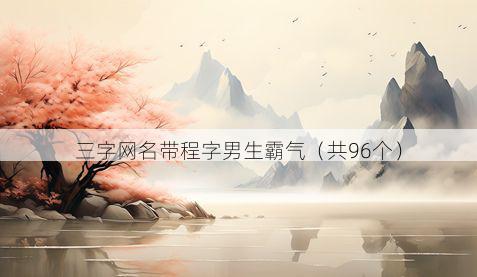 三字网名带程字男生霸气有哪些