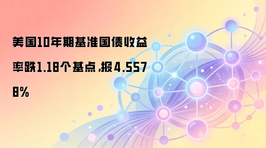 美国10年期基准国债收益率跌1.18个基点,报4.5578%