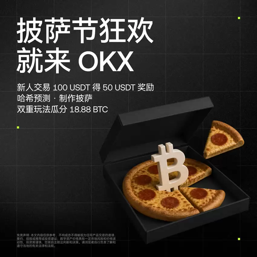 披萨节就来OKX！18.88 BTC等你瓜分，请你吃披萨