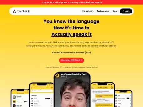 Teacher AI-Teacher AI 是一个创新的在线语言学习平台