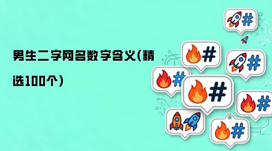 男生二字网名数字含义(精选100个)
