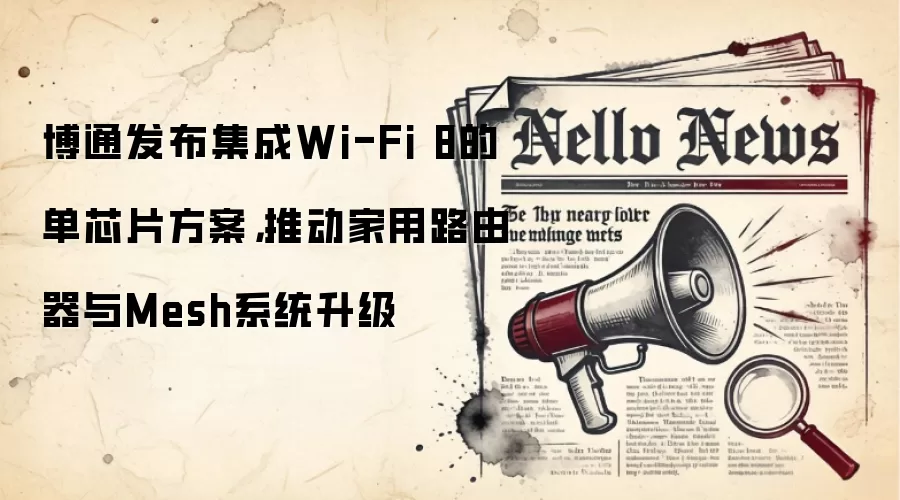 博通发布集成Wi-Fi 8的单芯片方案，推动家用路由器与Mesh系统升级