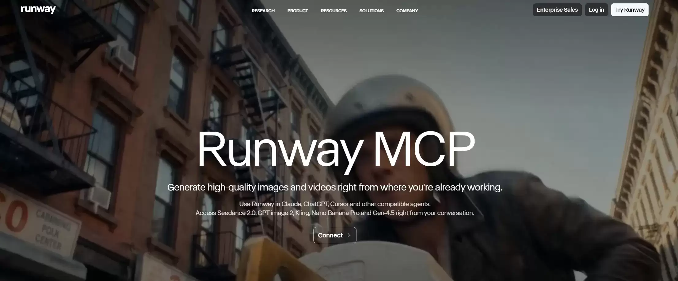 Runway MCP官网首页截图