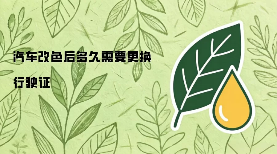 汽车改色后多久需要更换行驶证