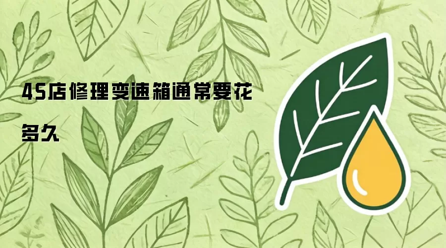 4S店修理变速箱通常要花多久