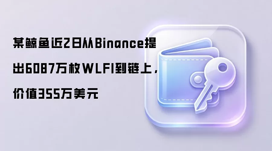 某鲸鱼近2日从Binance提出6087万枚WLFI到链上,价值355万美元