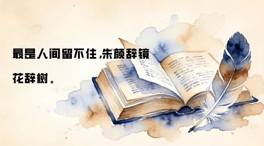 最是人间留不住,朱颜辞镜花辞树。