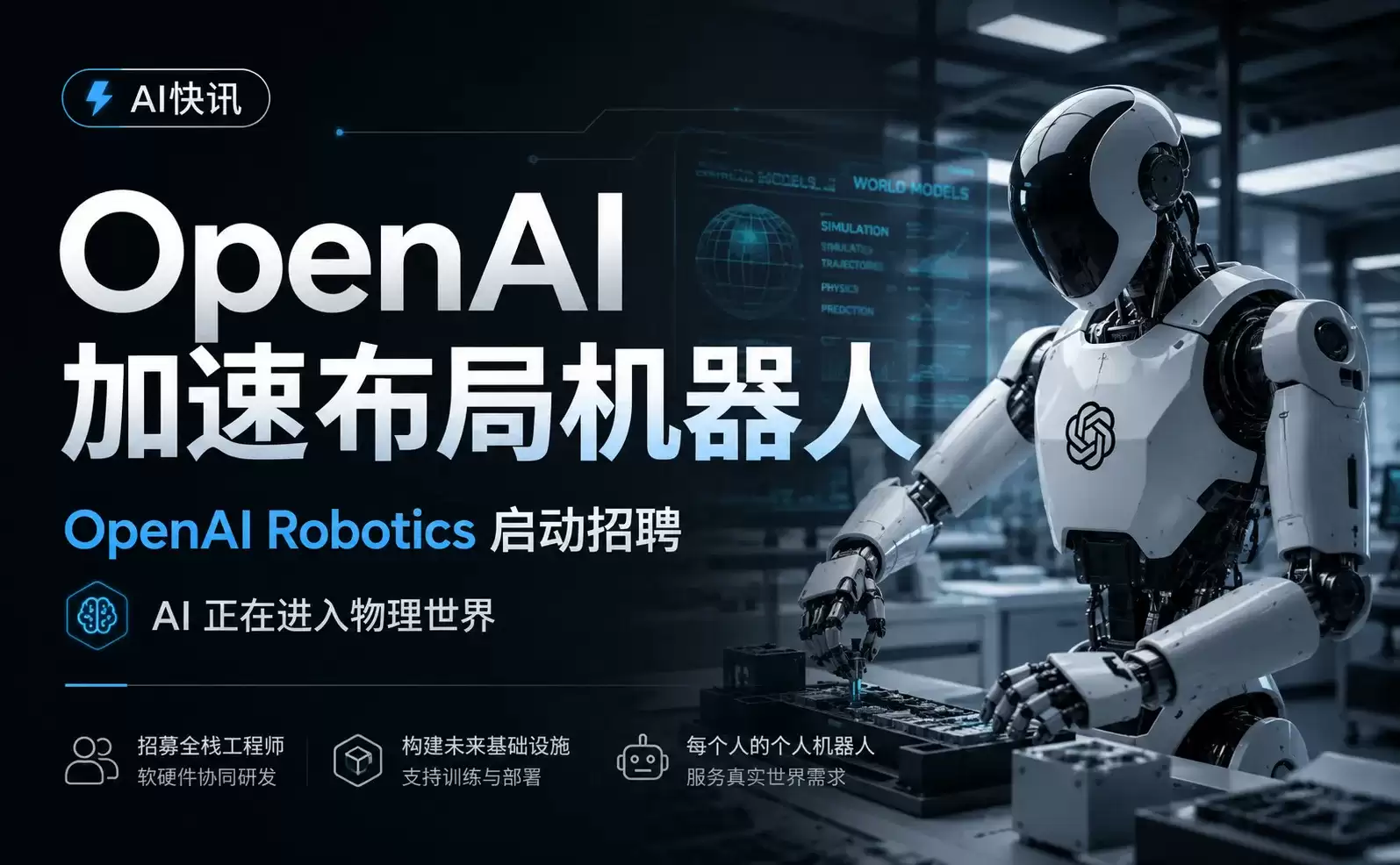 OpenAI 加速布局机器人：OpenAI Robotics 启动招聘，AI 正在进入物理世界