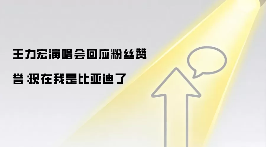 王力宏演唱会回应粉丝赞誉：现在我是比亚迪了