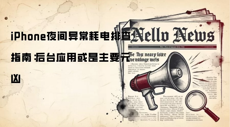 iPhone夜间异常耗电排查指南：后台应用或是主要元凶