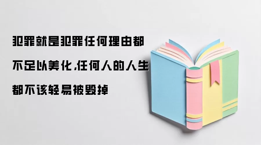 犯罪就是犯罪任何理由都不足以美化，任何人的人生都不该轻易被毁掉
