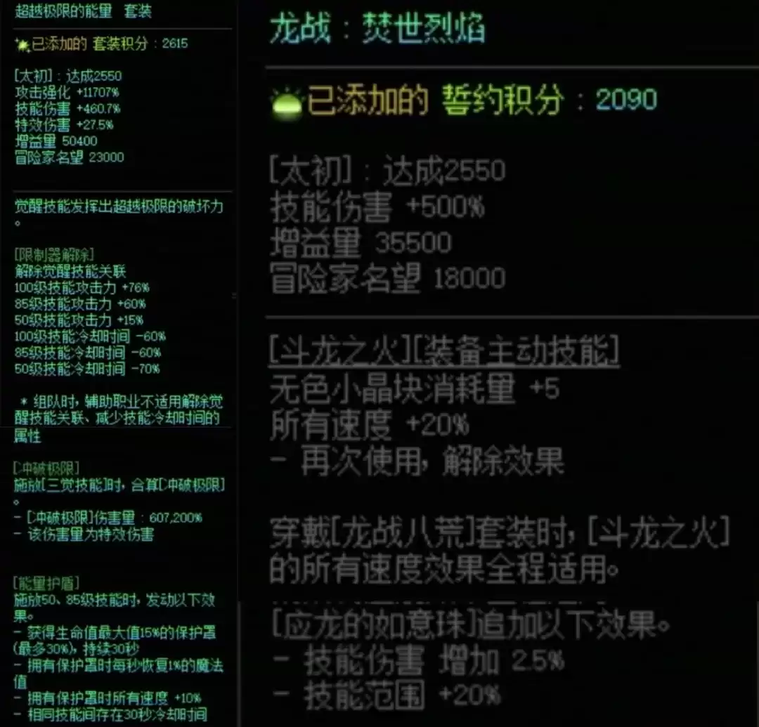 搭配属性示意图