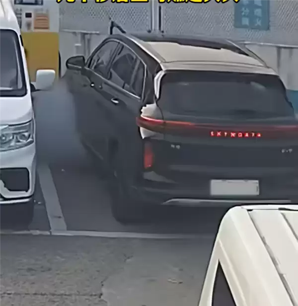 充电真不能坐车里！充电时突然冒起浓烟 车主下车几十秒后窜出大火