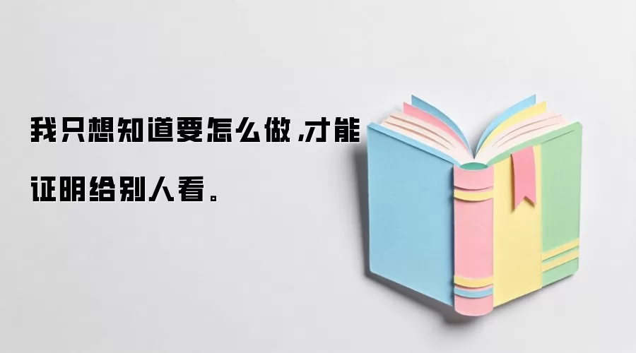 我只想知道要怎么做，才能证明给别人看。