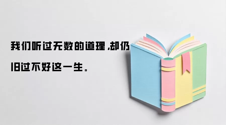 我们听过无数的道理，却仍旧过不好这一生。