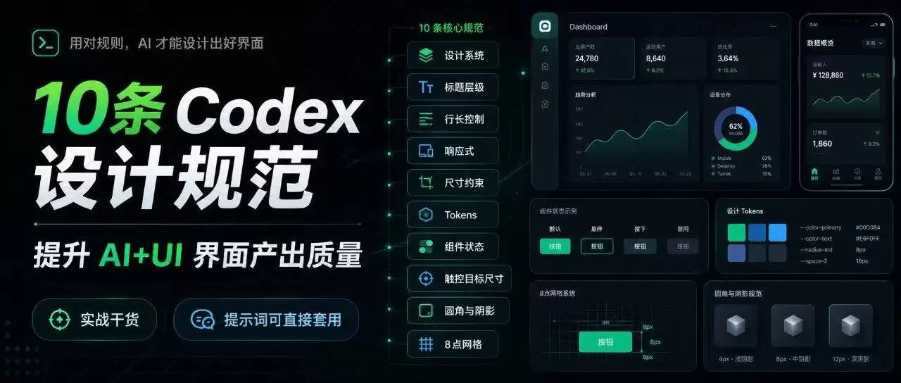 10 条 Codex 设计规范，提升 AI 出 UI 界面产出质量！