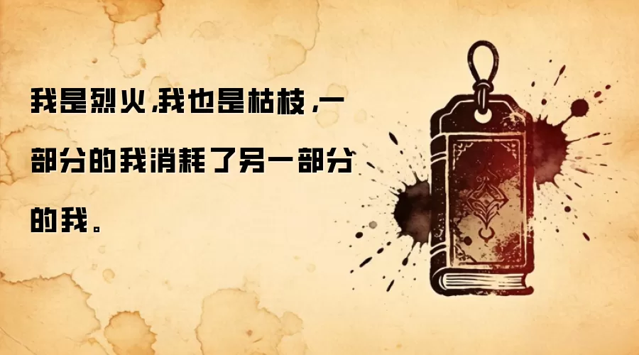 我是烈火，我也是枯枝，一部分的我消耗了另一部分的我。