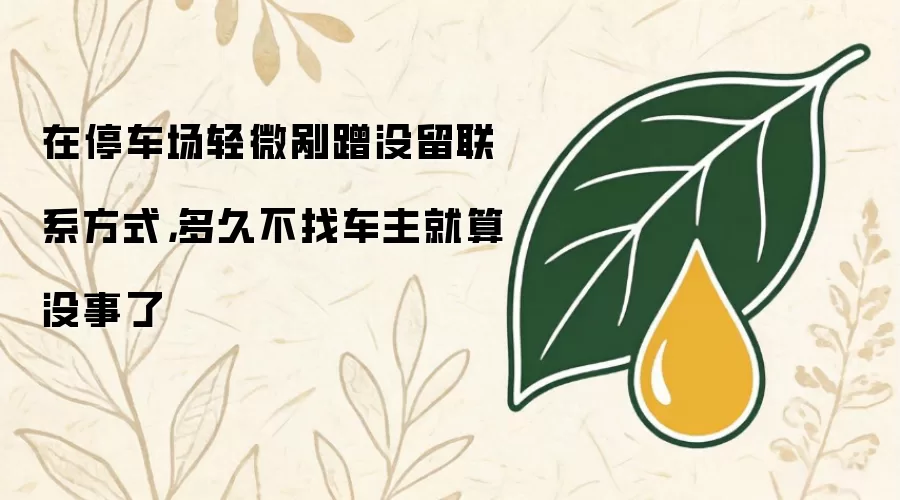在停车场轻微剐蹭没留联系方式，多久不找车主就算没事了