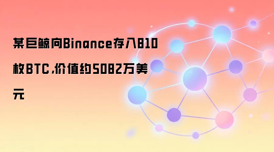 某巨鲸向Binance存入810枚BTC,价值约5082万美元