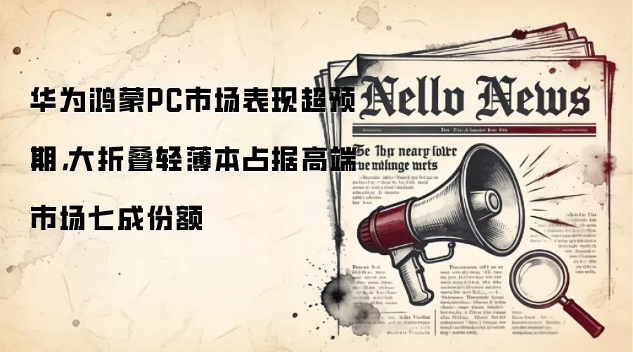 华&为鸿蒙PC市场表现超预期，大折叠轻薄本占据高端市场七成份额