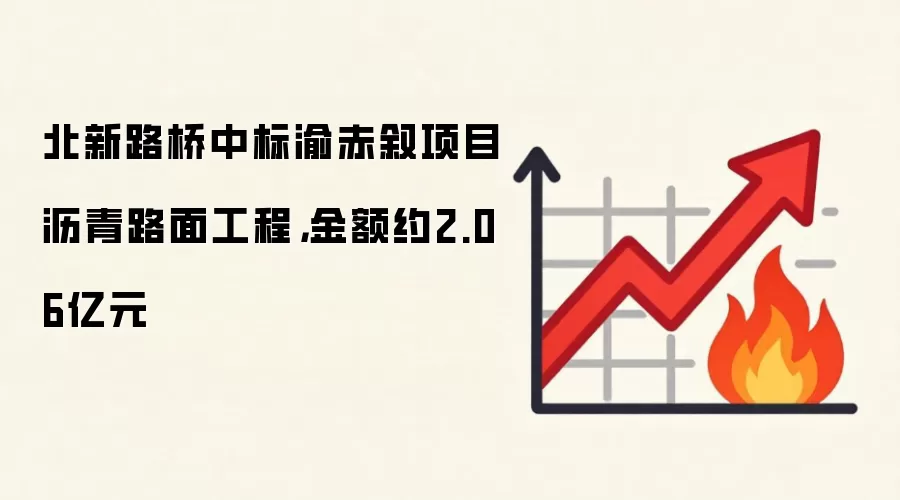 北新路桥中标渝赤叙项目沥青路面工程，金额约2.06亿元