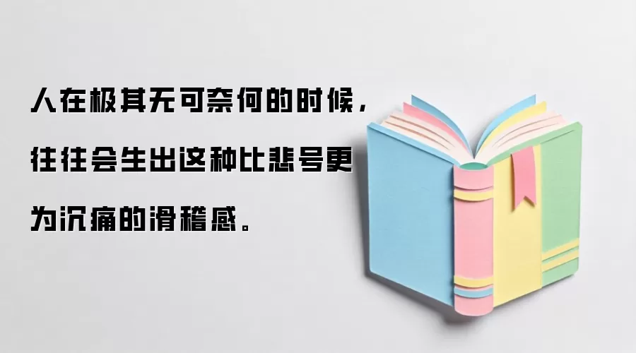 人在极其无可奈何的时候,往往会生出这种比悲号更为沉痛的滑稽感。
