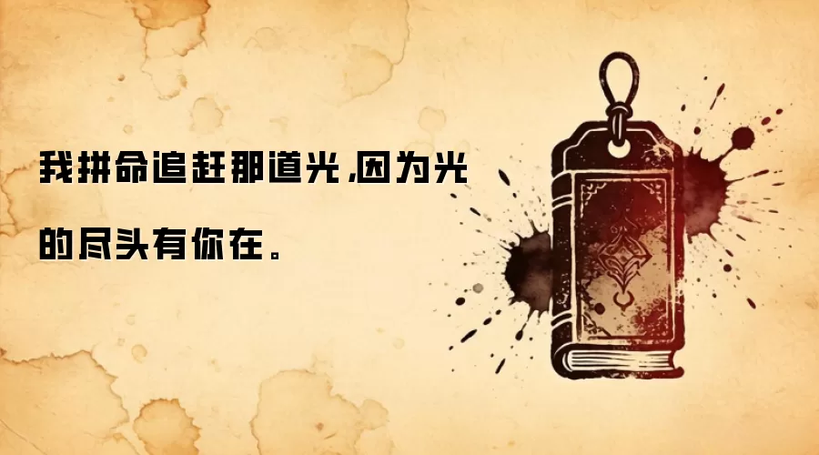 我拼命追赶那道光，因为光的尽头有你在。