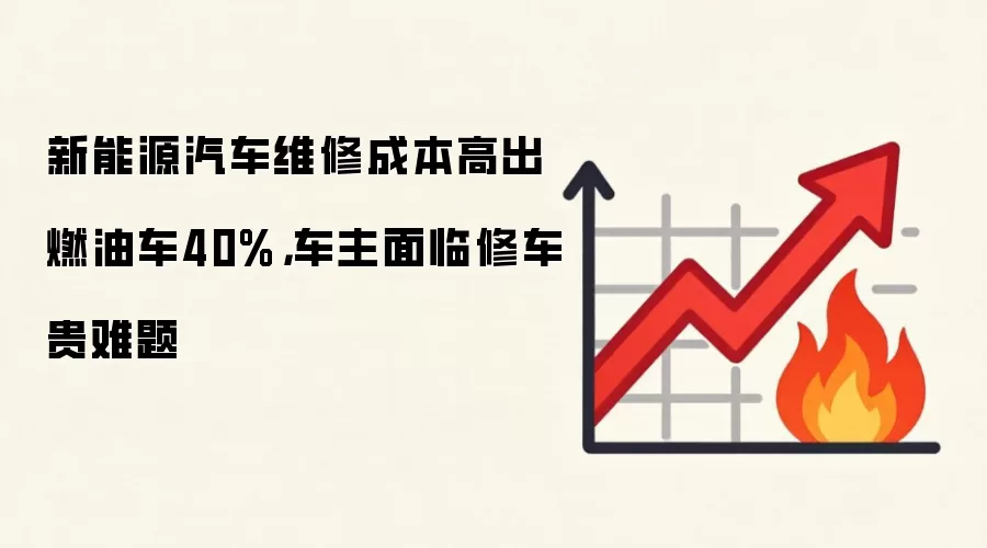 新能源汽车维修成本高出燃油车40%，车主面临修车贵难题