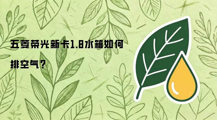五菱荣光新卡1.8水箱如何排空气？