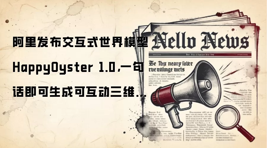 阿里发布交互式世界模型HappyOyster 1.0，一句话即可生成可互动三维世界