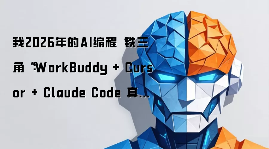 我2026年的AI编程“铁三角“：WorkBuddy + Cursor + Claude Code 真实使用复盘