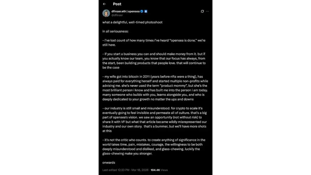 OpenSea因NFT市场疲软迫使其进行战略调整,推迟SEA代币发行