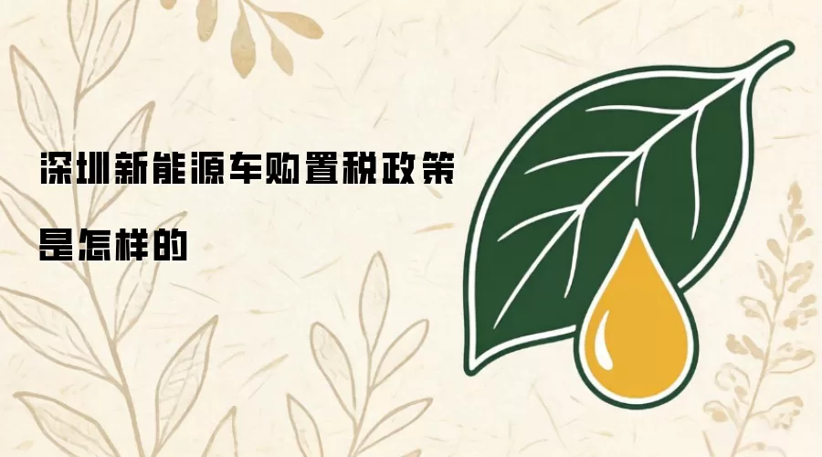 深圳新能源车购置税政策是怎样的