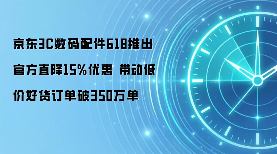 京东3C数码配件618推出官方直降15%优惠 带动低价好货订单破350万单